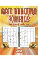 Easy drawing step by step (Grid drawing for kids - Faces)