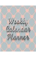 Weekly Calendar Planner - 70 Weeks - (8.5 X 11) - Pink, Blue Plaid Heart Design: Pink Heart, Blue Plaid Pattern, Silver Lettering