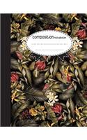 Composition Notebook, 8.5 x 11, 110 pages: Colorful Flowers v.2: (Notebooks)