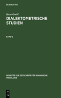 Beihefte zur Zeitschrift für romanische Philologie Dialektometrische Studien