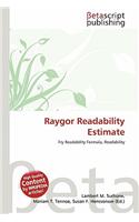 Raygor Readability Estimate: (English)