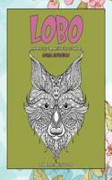 Libros para colorear para adultos - Alivio del estrés Mandala - Animal caprichoso - Lobo