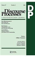 Accessibility in Text and Discourse Processing: A Special Issue of Discourse Processes