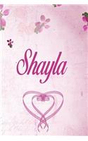 Shayla: Personalized Name Notebook/Journal Gift For Women & Girls 100 Pages (Pink Floral Design) for School, Writing Poetry, Diary to Write in, Gratitude Wr