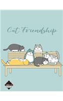 Notebook: cat friend ship cat and friend on Blue cover and Dot Graph Line Sketch pages, Extra large (8.5 x 11) inches, 110 pages, White paper, Sketch, Noteboo(1 &#3660;notebook)