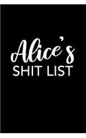 Alice's Shit List