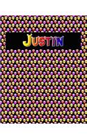 120 Page Handwriting Practice Book with Colorful Alien Cover Justin: Primary Grades Handwriting Book
