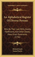 Alphabetical Register Of Diverse Persons