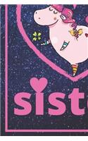 Big Sister Journal - Big Sister Notebook- unicorn journal