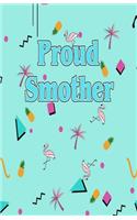 Proud Smother: 80's Dot Grid Beverly Goldbergs Tropical Beach Bullet Style Notebook, Planner, Or Journal.