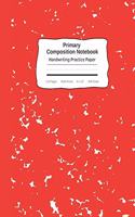 Primary Composition Notebook Handwriting Practice Paper: Marble Composition Book Wide Ruled Red Improves Handwriting For Kids Visual Handwriting Visual Cues Grades K-2 Kindergarten Early Creative Writing T