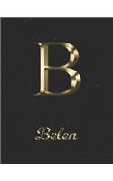 Belen: 1 Year Daily Planner (12 Months) - Yellow Gold Effect Letter B Initial First Name - 2020 - 2021 - 365 Pages for Planning - January 20 - December 20 