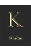 Kailyn: 1 Year Daily Planner (12 Months) - Yellow Gold Effect Letter K Initial First Name - 2020 - 2021 - 365 Pages for Planning - January 20 - December 20 