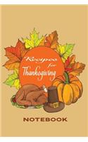 Recipes for Thanksgiving Notebook