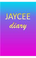 Jaycee: Journal Diary - Personalized First Name Personal Writing - Letter J Blue Purple Pink Gold Effect Cover - Daily Diaries for Journalists & Writers - J