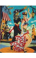 Composition Book Journal: : Vintage Paint-By-Number Pbn Mid Century Mexico Dancers Motif Cover, Wide Ruled Paper, 150 Blank Lined Sheets, 9-3/4 X 7-1/2.