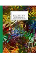 Composition Book Fall Colors Mosaic Abstract Art Wide Rule