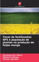 Taxas de fertilizantes NPS e população de plantas na produção de feijão mungo