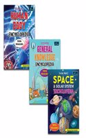 Young Mind Encyclopedia - Set of 3 Books - General Knowledge, Space, and Human Body Encyclopedia For Kids