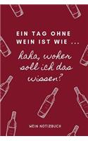 Ein Tag Ohne Wein Ist Wie ... Haha, Woher Soll Ich Das Wissen? Wein Notizbuch