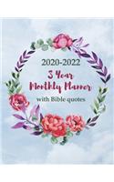 3 Year Monthly Planner 2020-2022 with Bible Quotes