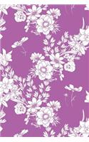 White Floral Design Dot Grid Notebook