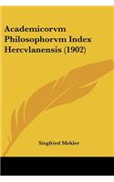 Academicorvm Philosophorvm Index Hercvlanensis (1902)