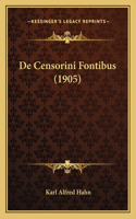 De Censorini Fontibus (1905)
