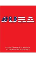 USA Graph Paper Notebook 1/2 inch squares 120 pages