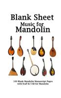 Blank Sheet Music for Mandolin Notebook