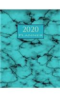 2020 Planner: Turquoise Marble Swirls 2020 Organizer Weekly and Monthly; Weekly ad Monthly 2020 Planner