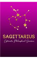 Sagittarius. Optimistic. Philosophical. Generous.: Zodiac Notebook - Blank, Lined 6x9 inch Journal for Note-taking & Journaling - Astrology Constellation Inspired Notebook - Pretty Purple Notebook fo