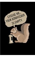 Excuse Me... Your Birdfeeder Is Empty: Birdwatching Wildlife lover Birders 110 Pages Notebook/Journal