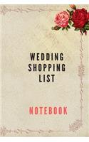 Wedding shopping list notebook ideal for wedding shopping essentials and your Planning of wedding