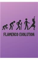 Flamenco Evolution: Flamenco Gift - Lined Notebook Journal Featurig a Dancer on a Purple Pink Background