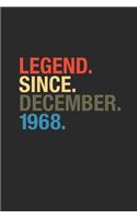 Legend Since December 1968: Graph Paper Notebook - 51 years old Birthday Gift or 51st Anniversary Gift Idea