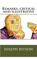 Remarks, critical and illustrative