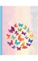 Dot Grid Notebook - Rainbow Crystal Butterflies: 8.5"x 11" BuJo 150 page DIY dot grid Notebook for bullet style journals(Dot Grid Bullet Journal - Bujo for Beginners)