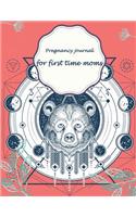 Pregnancy journal for first time moms: Cute Pink Bear, Diary Keepsake And Memories Scrapbook, Pregnancy Memory Book With Monthly To Do Notes 120 pages 8.5" x 11"