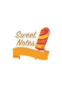 Sweet Notes: 6"x9" Ruled Lined Notebook - Watercolor Texture Colorful Popsicle Sweet Dessert Cover. Matte Softcover And White Interior Papers.