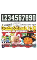Counting Spiderwebs 1 to 20. Bilingual Spanish-English