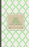 Blank Isometric Graph Paper 8.5x11 - 150 Pages: Elegant Geometric Cover Design in Green - Draw Three Dimensional Design Including Architecture, Rendering, Landscaping, Sculpture or Plan 3D Printer