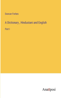Dictionary, Hindustani and English