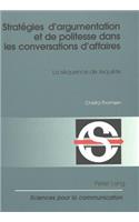 Strategies d'argumentation et de politesse dans les conversations d'affaires