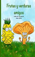 Frutas y verduras amigos libro de colorear para niños