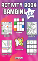 Activity Book Bambini: 6 in 1 - Parole intrecciate, Sudoku, Immagini da colorare, Labirinti, KenKen e Tris (Vol. 1)(1 Activity Book Bambini)