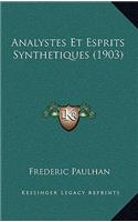 Analystes Et Esprits Synthetiques (1903)