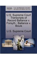 U.S. Supreme Court Transcripts of Record Ballance V. Forsyth