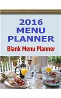 2016 Menu Planner: This fill in the blank menu planner for 2016 will help organize meals for one year.