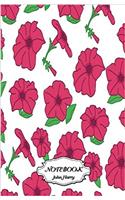 Notebook Dot-grid Red Flowers Pattern